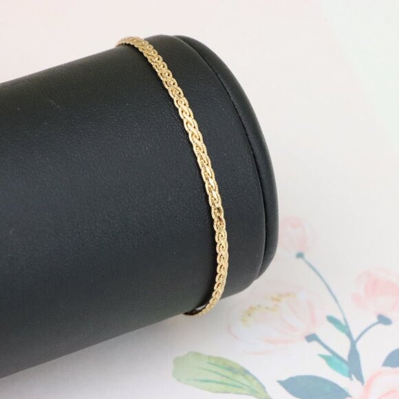 "Minimal Chain Rose Gold Bracelet in High Polish Finish, XPBL1085 - Picture 7 of 13